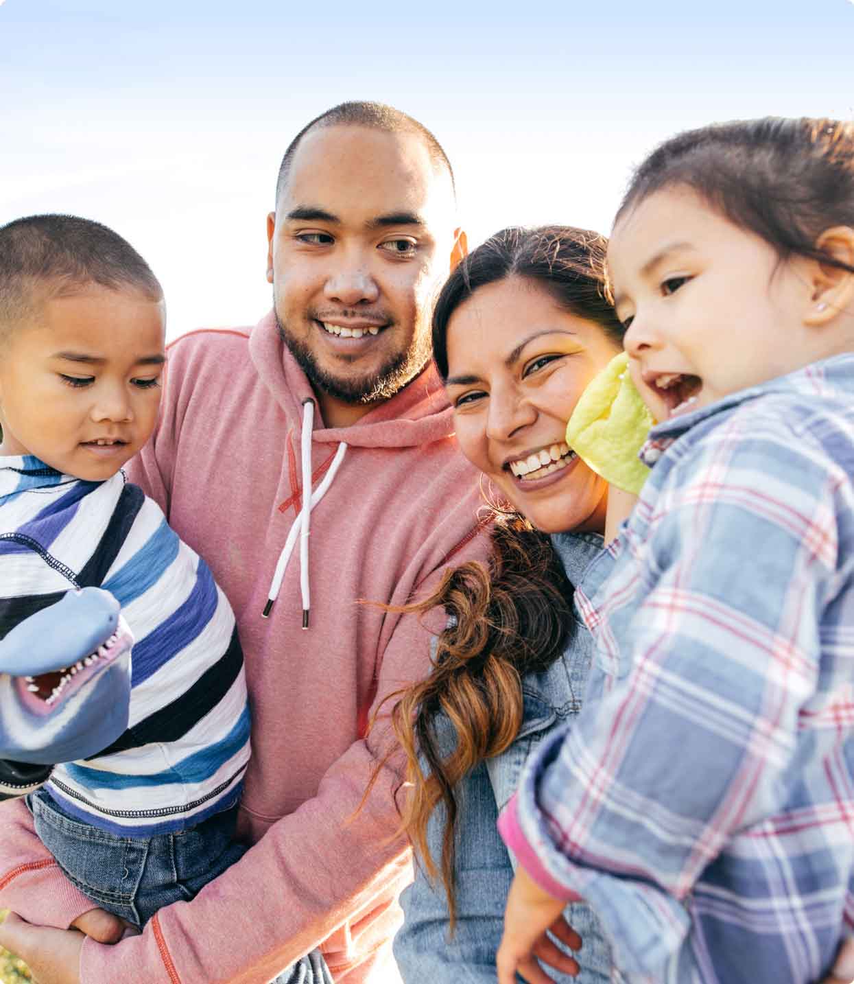 Hispanic family with 2 children